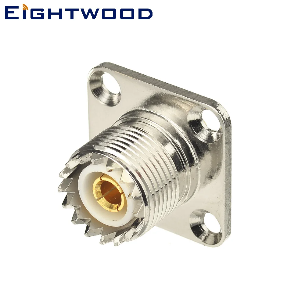 Eightwood 5 шт. UHF/SO239 разъем Женский радиочастотный коаксиальный адаптер 4-отверстие