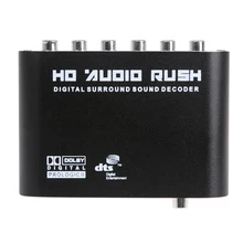 5.1 CH Audio Decoder SPDIF Coaxial to RCA DTS AC3 Digital to 5.1 Amplifier Analog Converter with Power Adapter and Optical cable