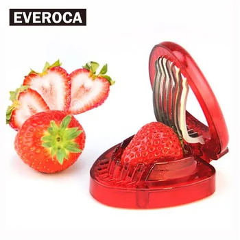 

Red Strawberry Slicer 1 pc Plastic Fruit Carving Tools Salad Cutter Berry Strawberry Cake Decoration Cutter