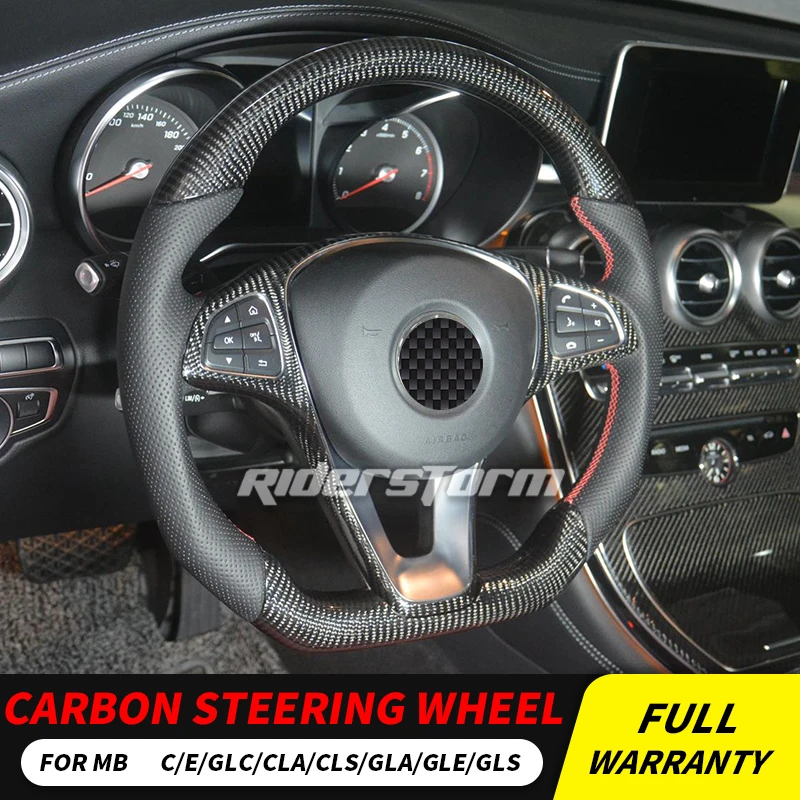 W205 углеродное Рулевое колесо для Mercedes w213 w117 GLA GLC GLE GLS CLS класс волокно рулевое