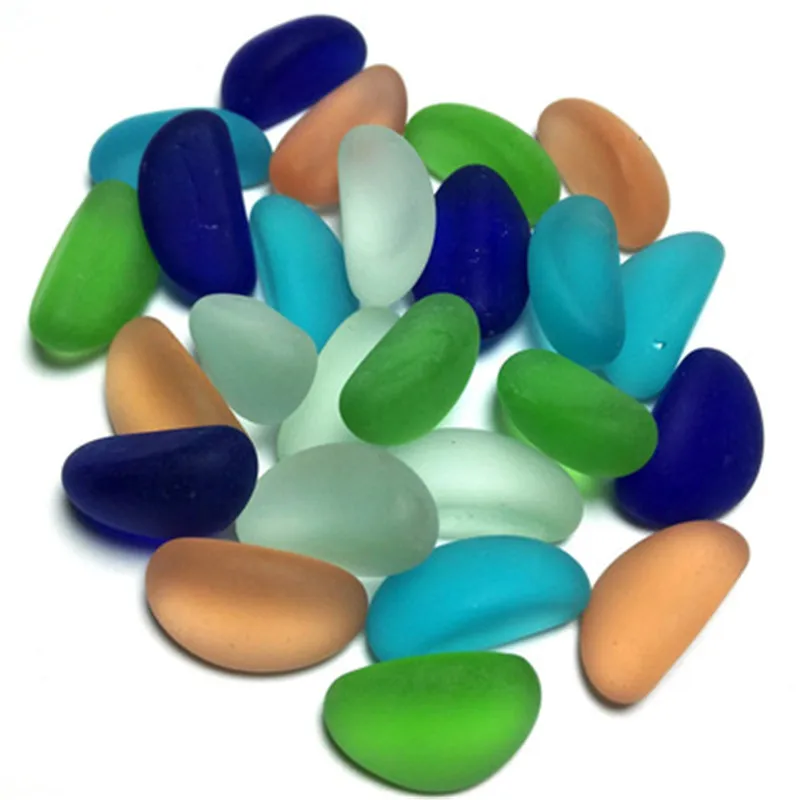

50Pcs /lot 2.2cm Clear / Frosted Glass Aquarium Decoration Stones Fish Tank Crystals Gems Glass Stones Vase Garden Stones