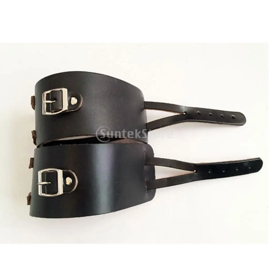 1 Pair Leather Weightlifting Wrist Support Adjustable Training Wrist