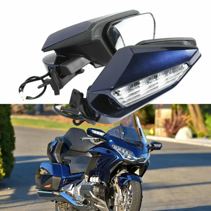 Motorcycle Motorbike Rearview Rear View Mirror LED Turn Signal light