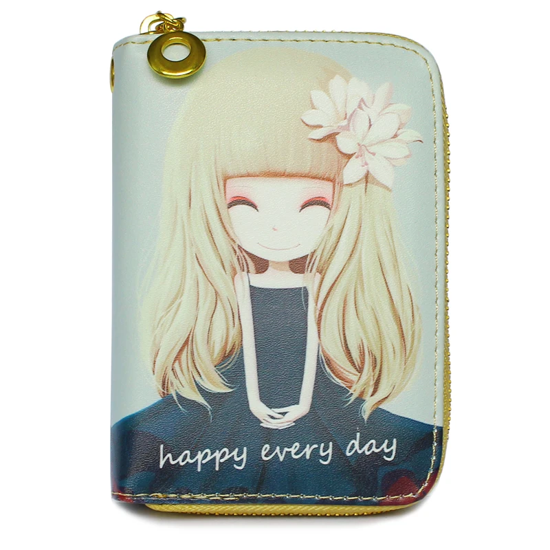 

Zipper Coin Purse Pocket Wallets Cartoon Girls Lady Wristlet Bag Clutch Woman Mini Purses ID Card Holder Short Wallet Burse Bags