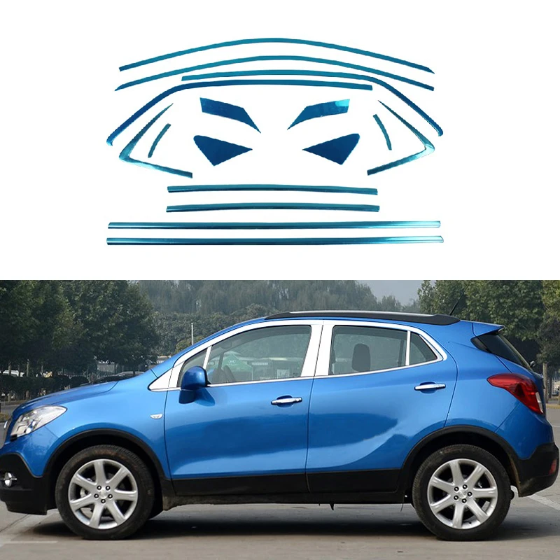 

Full Window Trim Decoration Strips Stainless Steel Car Styling Accessories For Opel Mokka 2012 2013 2014 2015 OEM-8-16-24