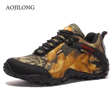 AOJILONG походная обувь для мужчин, водонепроницаемые треккинговые ботинки, камуфляжные спортивные ботинки для альпинизма, уличные Прогулочные кроссовки