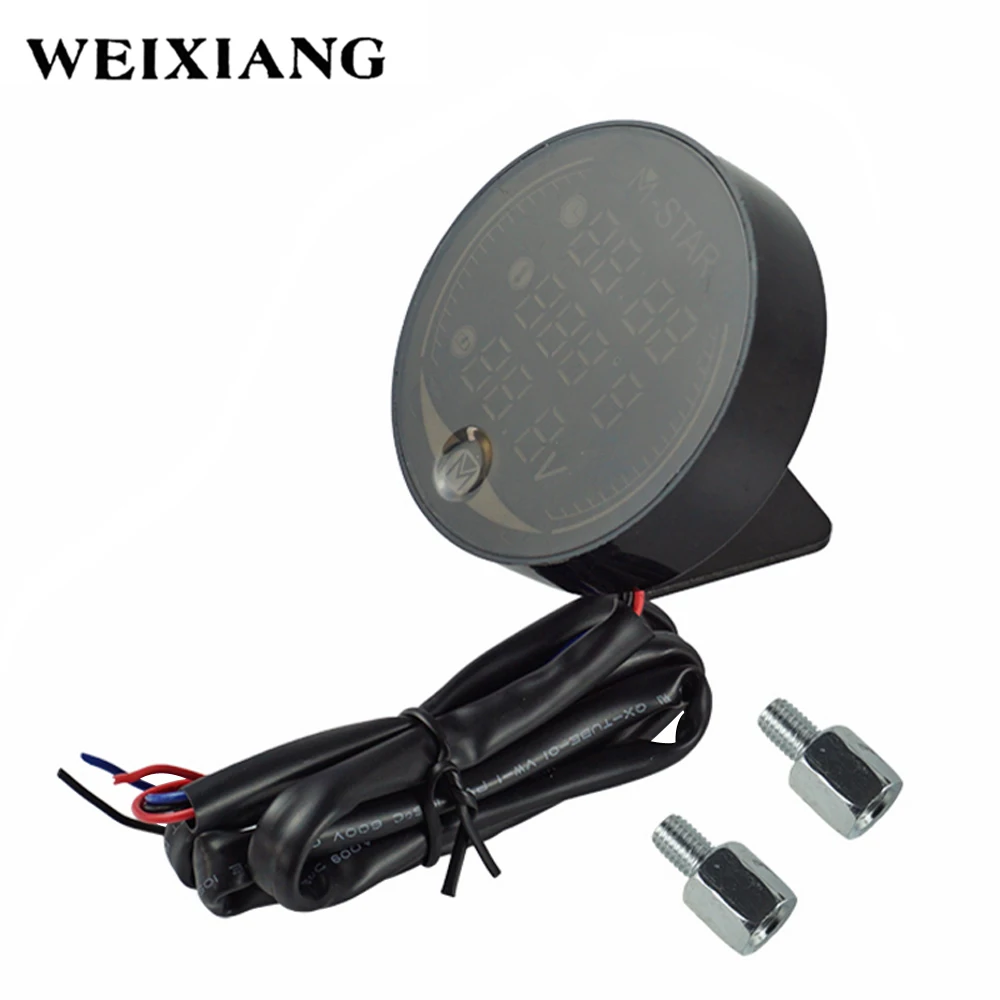

LED 3-in-1 Waterproof Night Vision Motorcycle Meter LED Digital Display Voltmeter Voltage Volt Temperature Gauge Time
