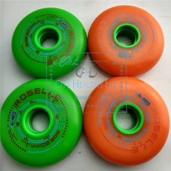 

FSK Slalom Skating Wheel with 608 H6 Original Roselle All Meat Inline Skates Wheels, Green Orange for SEBA GYRO