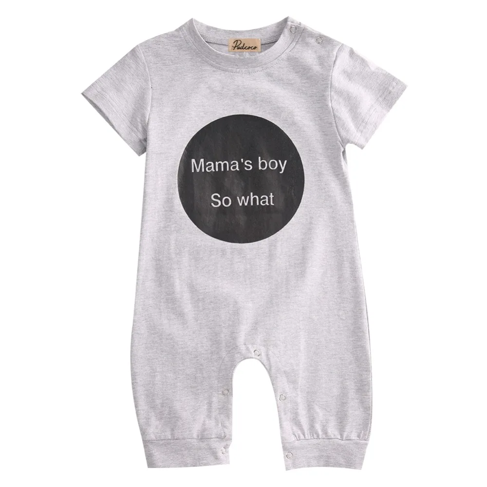 Baby Boy Rompers Infant Newborn Baby Girl Rompers Mama's Boy Summer