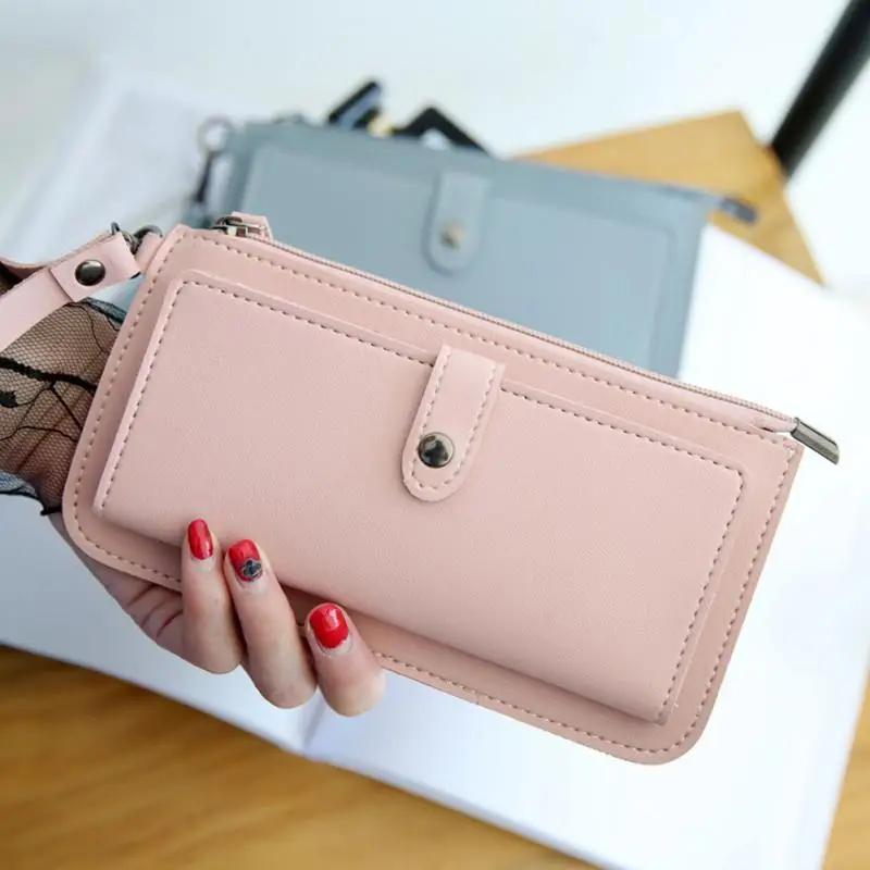 

2018 NEW pu leather long wallet women purse female clutch zipper wallets women money bag pocket card holder