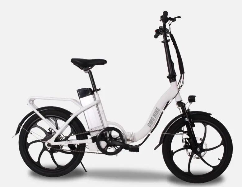 Discount 20inch folding electric bike with display and suspension electric bicycle with pedal+lithium battery for two person disc brake 4