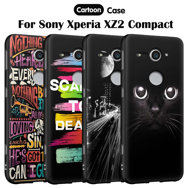 

EiiMoo Phone Case For Sony Xperia XZ2 Compact H8314 H8324 Case Dual Cartoon Silicone Back Cover For Sony Xperia XZ2 Compact Case