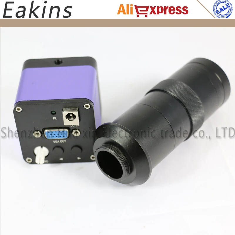 Free shipping 5MP CCD Microscope camera 130X C Mount lens VGA Output Interface highspeed 60 Frames