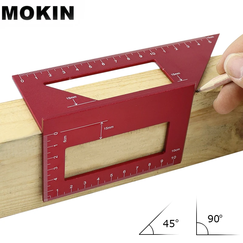 

45/90 Degrees Woodworking Scriber T Angle Ruler Protractor Aluminum Alloy Marking Gauge Multifunctional Woodworking Tools