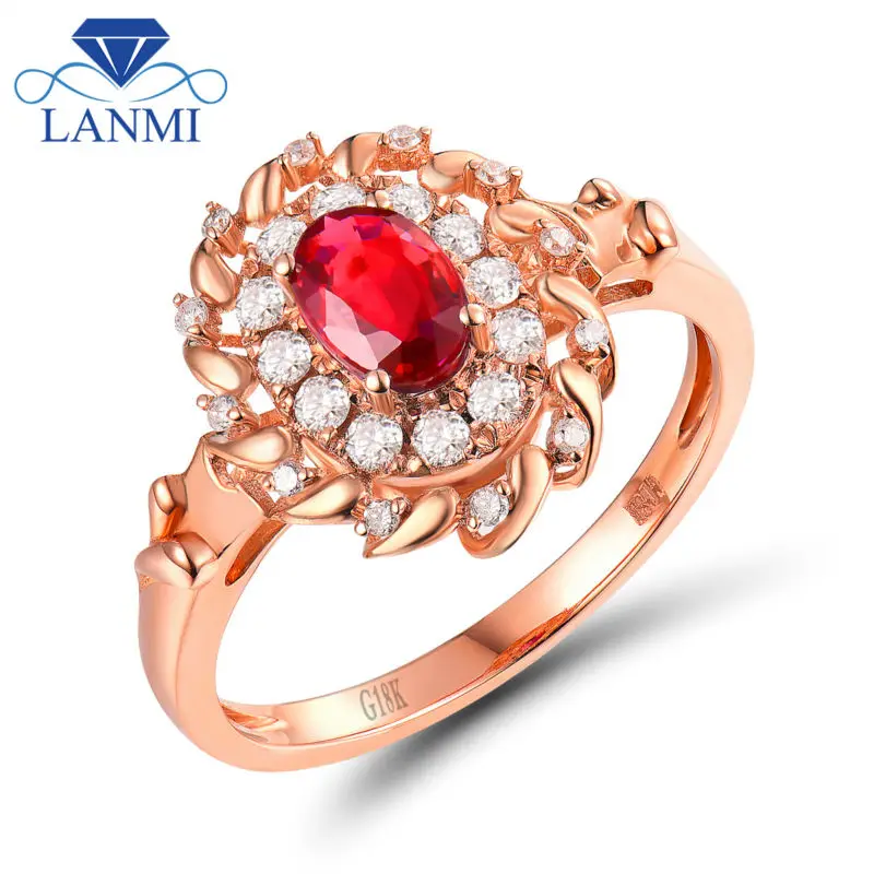 Aliexpress.com : Buy Luxury Solid 18K Rose Gold Diamond Natural Ruby