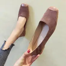 Г.; сезон весна-лето; Модные Повседневные туфли-лодочки без застежки с квадратным носком; удобные женские туфли на плоской подошве; SA66