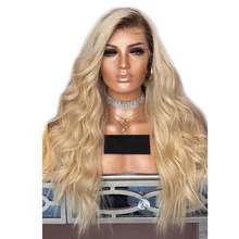 Colored Blonde Human Hair Wigs Ombre Lace Front Wig 13×6 Lace Front Wigs Brazilian Wavy T4/613 Lace Frontal Wig Aimoonsa Remy