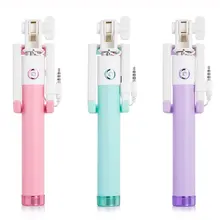 Universal Candy Mini Selfie Sticks Monopod Wired Extendable Palo Selfie For iPhone 6 5 Samsung Huawei Xiaomi LG IOS Android