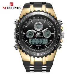 MIZUMS Для мужчин s спортивные часы военные Водонепроницаемый Аналоговый Цифровой светодиодный кварцевые часы Для мужчин лучший бренд класса