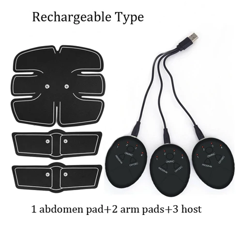 Электрический перезаряжаемый стимулятор мышц живота ABS EMS тренажер фитнес-тренажер для похудения Массажер для коррекции фигуры - Цвет: Option 1