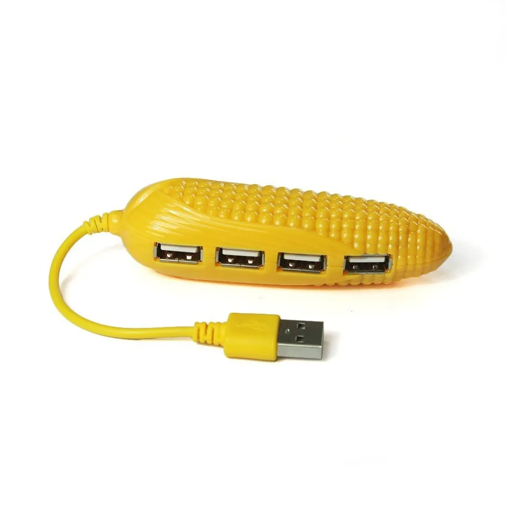 

Portable USB HUB 4 USB Ports Corn Vegetable Shape Design USB 2.0 4-Port Creative Mini Hub 480Mbps For Computer #LR1