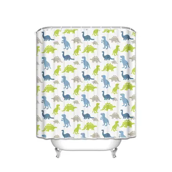 

Customize Waterproof Bambini Shower Curtain Dino Park Print Polyester Fabric Bathroom Shower Curtain