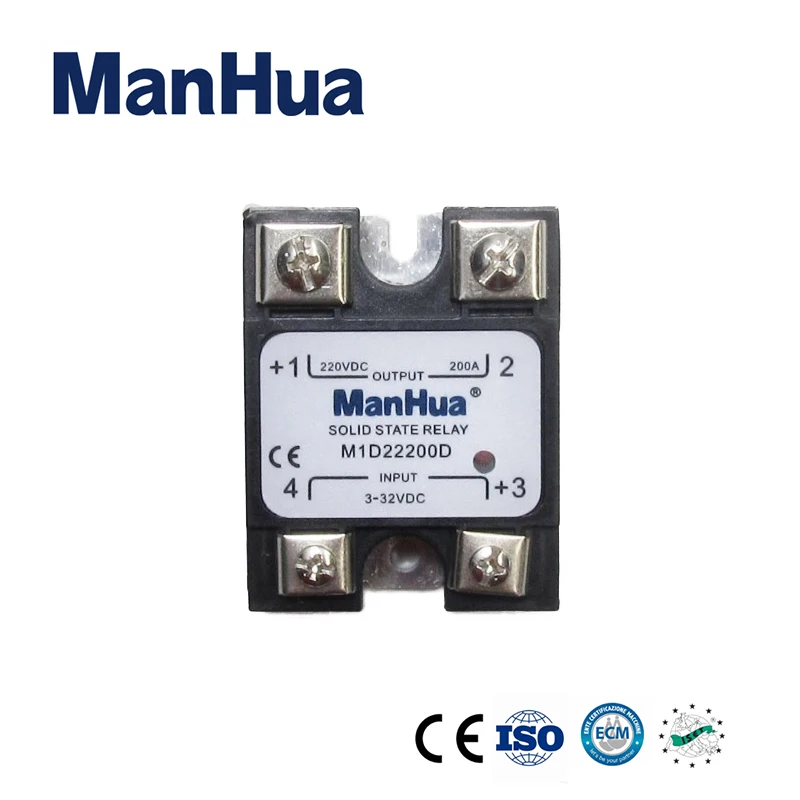 

Manhua Electromagnetic Single Phase 3-32VDC Control SSR Solid State Relay M1D22200D Timer Relay