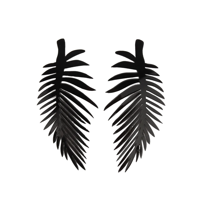 

Personality Women Night Club Jewelry Acrylic Leaf Earrings