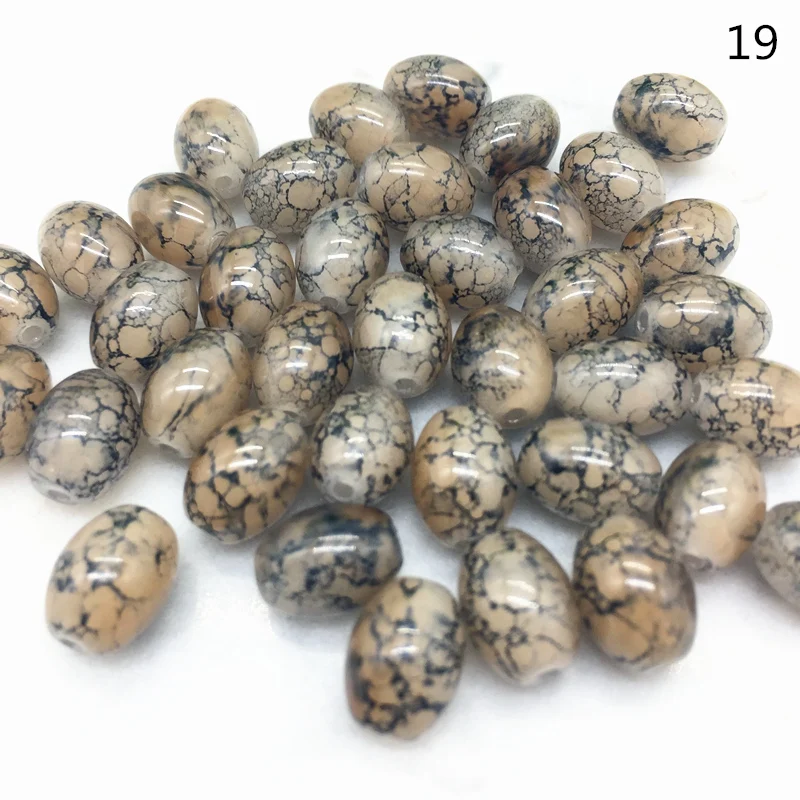 

Oval Rugby 4x6/ 6x8 8x11mm Glass Beads Pattern Spacer Loose Jewelry Making Wholesale#TY19