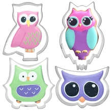 4 шт./компл. Милые Сова формочки для печенья из нержавеющей стали выпечка печенья инструменты детский любимый формочки для печенья