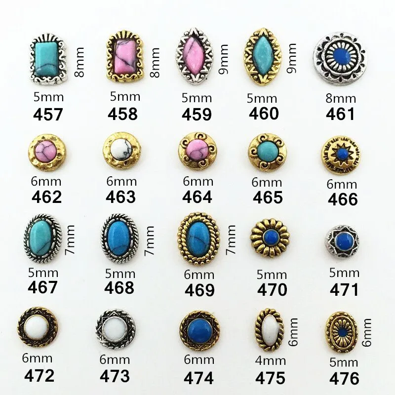

20pcs/pack Japan 3D Nail Decoration Metal Kawaii Retro Nail Accessories Alloy Nail Parts DIY Charm Supplies For Nails art