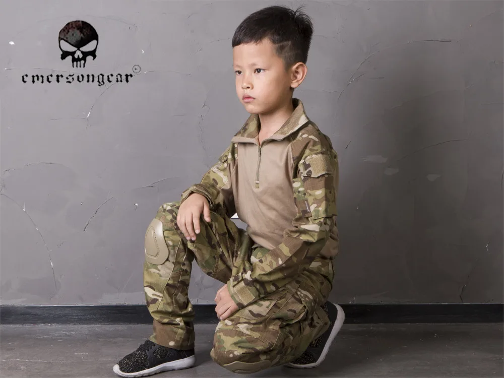 

Emersongear Combat Uniform For 6Y-14Y Children Pants and Shirts Suit Kids BDU Military Tactical Gear Hunting Multicam EM6895