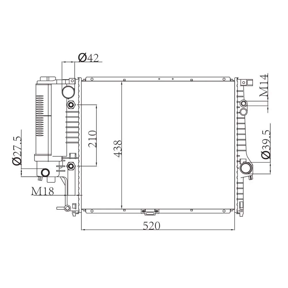 Автомобильный радиатор охлаждения для BMW 5er Touring 528 92 98 E39 M52 на 520i 523i 528i 1740 695 696 698 1427 153