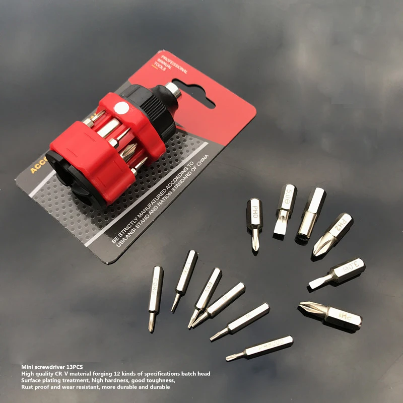 

13 x 1MultiFunctional Mini Combination Screwdriver Outdoor Set Car Portable Creative Tool Multi Cool Box Cool Camping Equipment