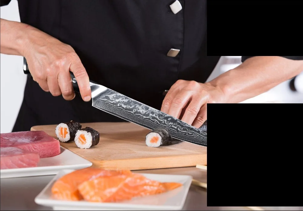 TURWHO 5 шт. набор кухонных ножей 67 слоев японской дамасской нержавеющей стали Santoku Кливер шеф-повара для очистки овощей ножи G10 Ручка