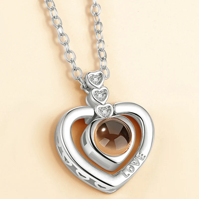 2019 модное ожерелье из розового золота и серебра с надписью I Love You на 100 языках