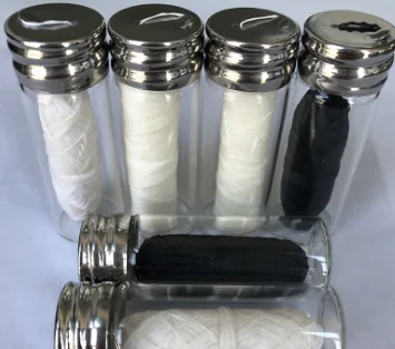 Organic Bamboo Fibre with Activated Charcoal Floss Zero waste Glass Jar natural silk spools bamboo dental floss