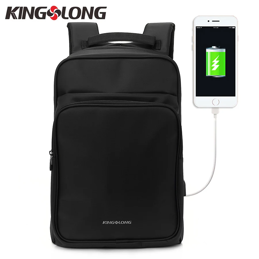 

KINGSLONG Men's Backpacks USB Charge Port Backpack for 15.6 inch Laptop Male Backpack for School Travel Mochila KLB1705-6
