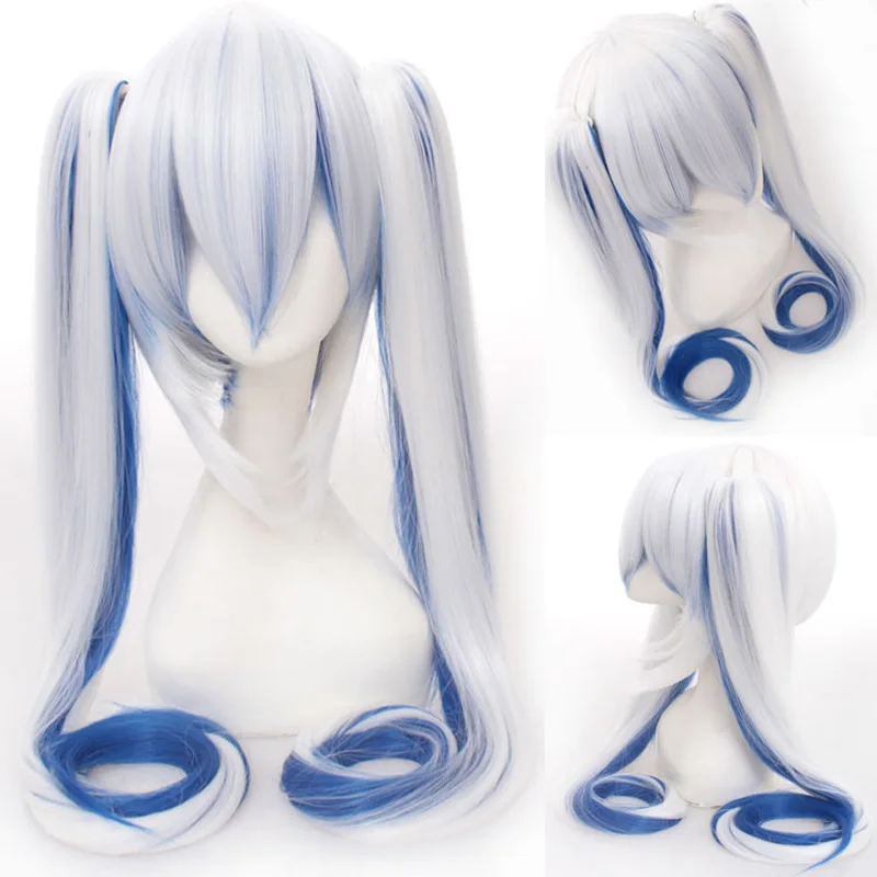 Sakura Snow Vocaloid Miku Senbonzakura Cosplay Wig Long Synthetic Heat Resistant Ponytails Womens Costume Party Wigs - 11