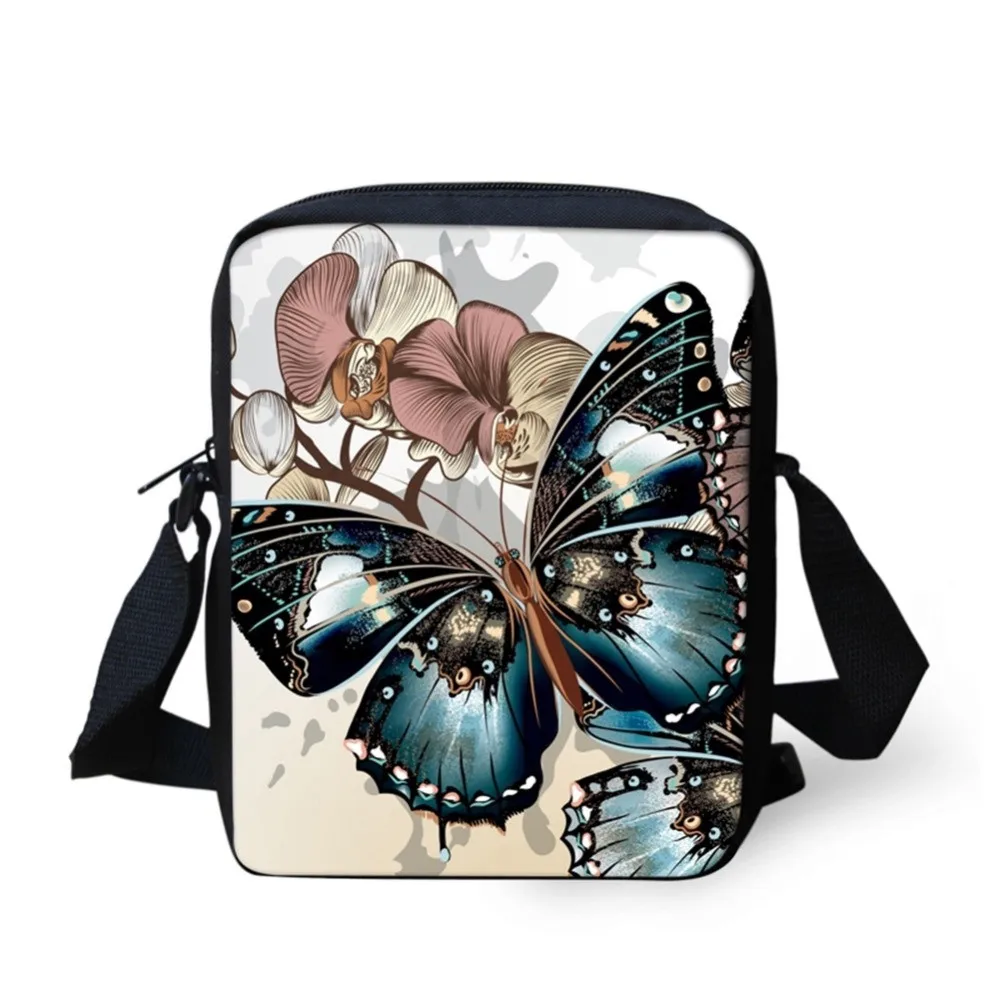

3D Animal Butterfly Prints Children Crossbody Bags Designer Small Messenger Bag for Ladies Mini School Shoulder Bags Sumka