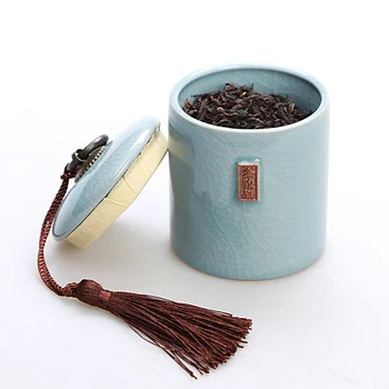 

New Delicate Ceramic Tea Storage Box Tea Jar With Lid Flower Pattern Candy Jar Kitchen Spices Storage Box Container