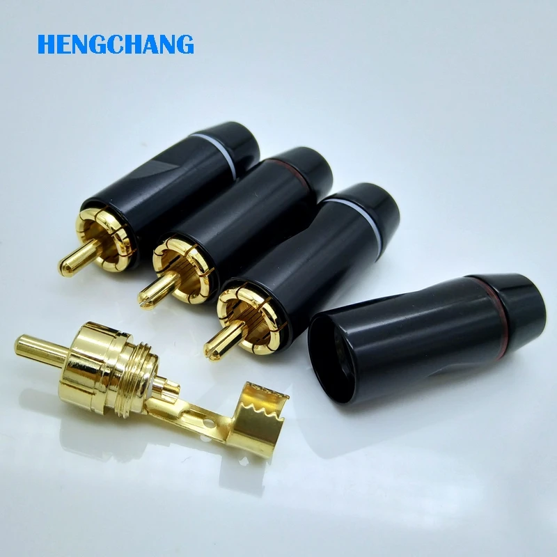 Позолоченный разъем RCA профессиональный динамик устройства A/V 4 шт./лот|connector amp|rca