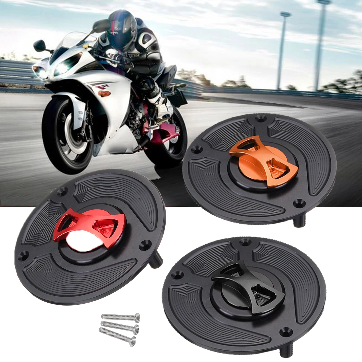 Keyless Motorcycle Fuel Tank Gas Cap Petrol Cover for Honda RVF400