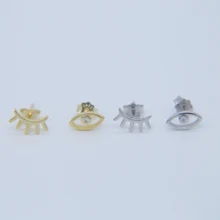 Высокое качество Крошечные мини милые девушки ювелирные изделия анти аллергия стерлингового серебра 925 ресницы милые минималистичные Изящные серьги гвоздики