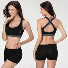 Женские пикантные Спортивная Фитнес одежду для бега Racerback Йога спортивный бюстгальтер Мягкий Нижнее Белье Бег Теннис жилет Топ для Для женщин