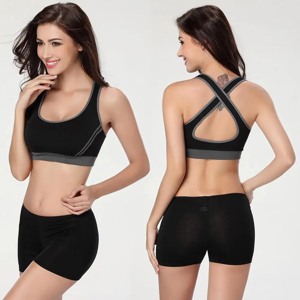 

Woman Sexy Sportswear Fitness Running Clothes Racerback Yoga Sports Bra Padded Underwear Jogging Tennis Vest Top For Women