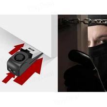 100 дБ Мини Беспроводная вибрационная Сигнализация Дверной стоп-сигнал для дома Клин образная пробка охранного оповещения Система блок релейная защита