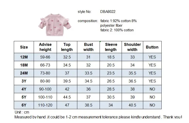 DBA8022, dave bella, осенняя футболка для маленьких девочек, детские топы с милыми шариками, милые детские футболки с длинными рукавами