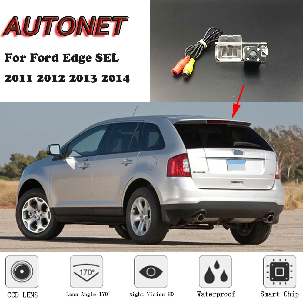 LED HD CCD Night & Adjustable Angle Car Rear View Camera for Ford Edge 2007~2014 12 LED Ford Edge Limited 2011~2014 &Waterproof and Shockproof Reversing Backup Camera Ford Edge Sport 2009~2014 