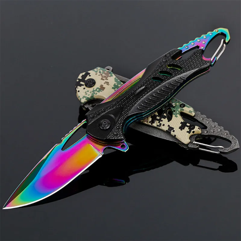 

CS outdoor tool high hardness folding knife camping tactics pocket knife survival mini keychain knife
